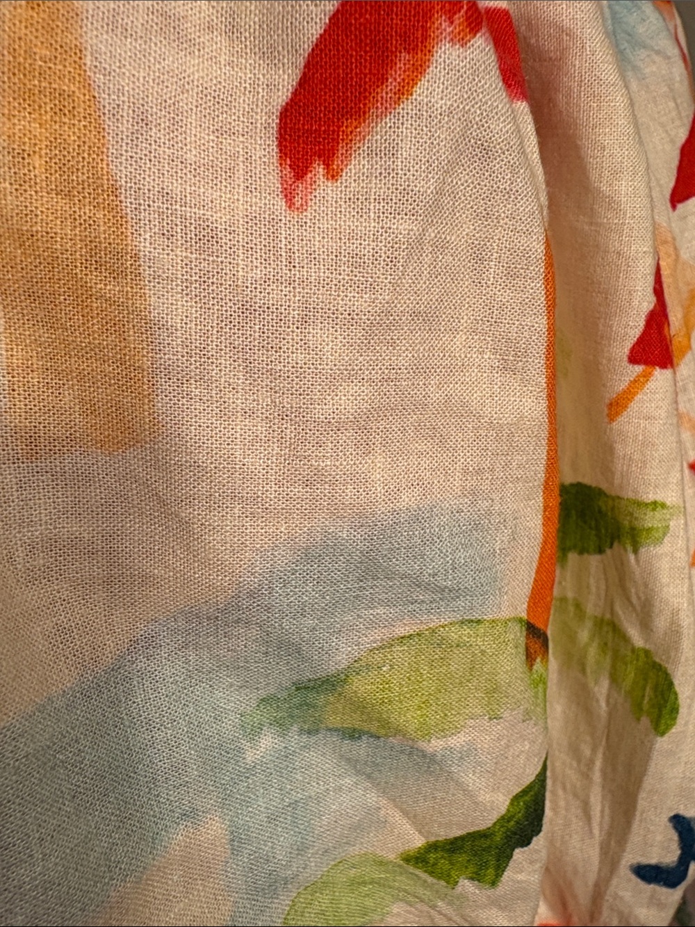FARM Rio - Cream Off-Shoulder Watercolor Floral Crop Top 
Resort, Beach, Casual - Picture 6 of 8